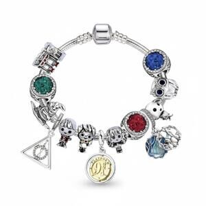 Harry Potter Charm Bracelet - Hogwarts Express Hedwig 9 3/4 Dobby Jewelry Gift